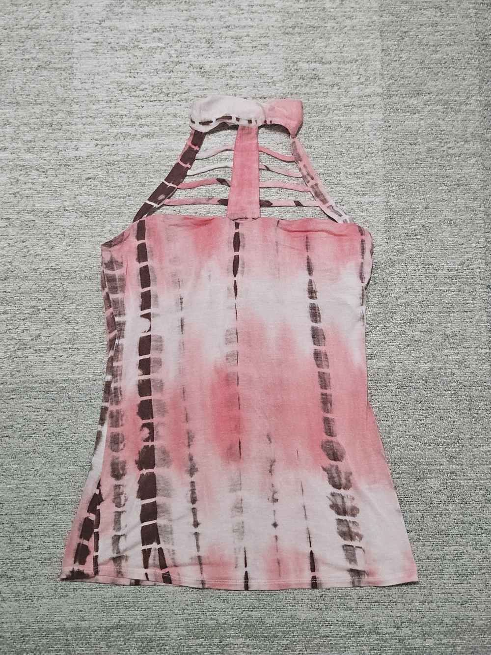 Y2k Pink Tie-Dye Halter Tank Top